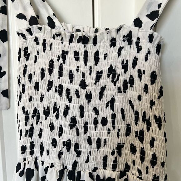 Shein black and white print womens dress size xs summer dress vacation J286 - Picture 2 of 5